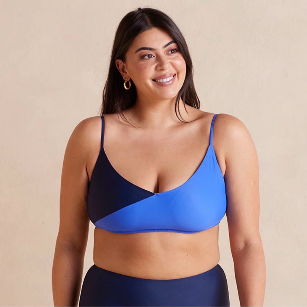 NWT [Summersalt] Marina Bikini Swim Top Deep Sea/Hydrangea Womens Multiple Sizes - Picture 7 of 12
